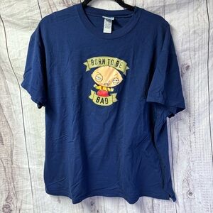 Men's Blue Graphic Vintage Family Guy T-Shirt Large